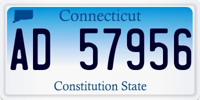 CT license plate AD57956