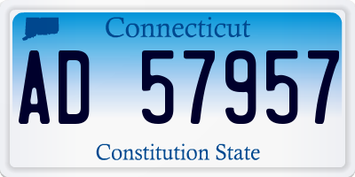 CT license plate AD57957