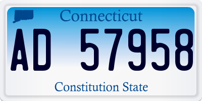 CT license plate AD57958