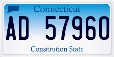 CT license plate AD57960