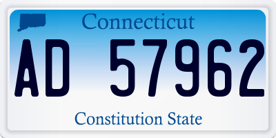 CT license plate AD57962