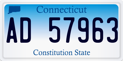 CT license plate AD57963
