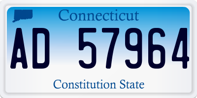 CT license plate AD57964
