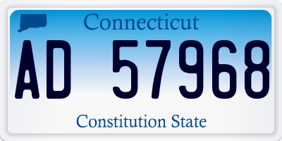 CT license plate AD57968