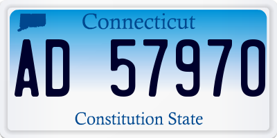 CT license plate AD57970