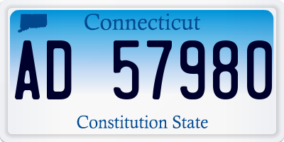CT license plate AD57980