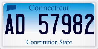 CT license plate AD57982