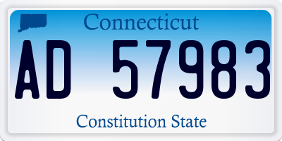 CT license plate AD57983