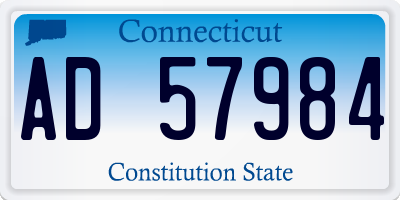 CT license plate AD57984