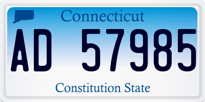 CT license plate AD57985
