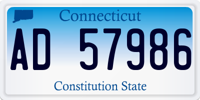 CT license plate AD57986