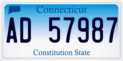 CT license plate AD57987