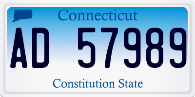 CT license plate AD57989