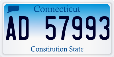 CT license plate AD57993