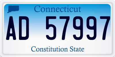 CT license plate AD57997