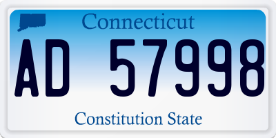 CT license plate AD57998