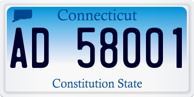 CT license plate AD58001