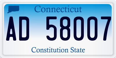 CT license plate AD58007