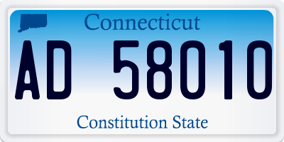 CT license plate AD58010