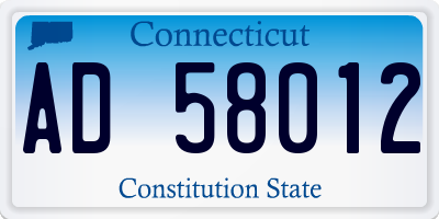 CT license plate AD58012