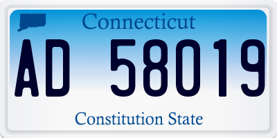 CT license plate AD58019