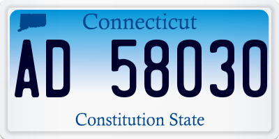 CT license plate AD58030