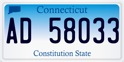 CT license plate AD58033