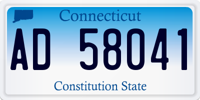 CT license plate AD58041
