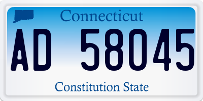 CT license plate AD58045
