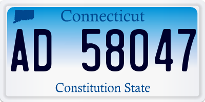 CT license plate AD58047