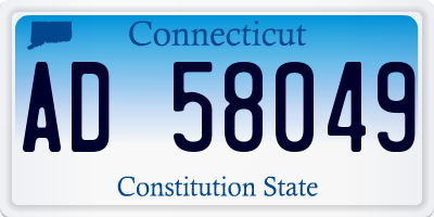 CT license plate AD58049