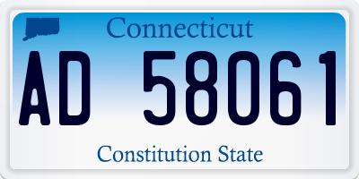 CT license plate AD58061
