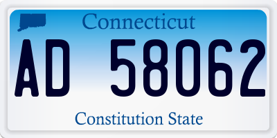 CT license plate AD58062