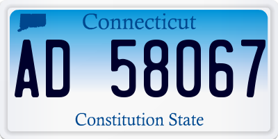 CT license plate AD58067