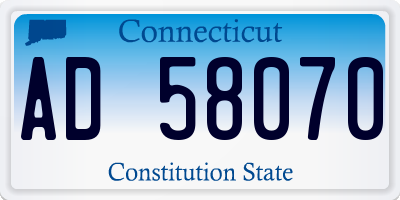 CT license plate AD58070