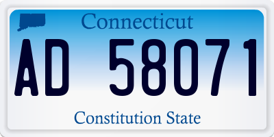 CT license plate AD58071