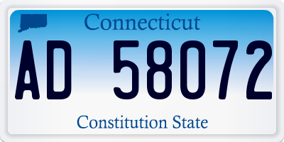 CT license plate AD58072