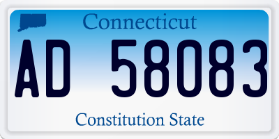 CT license plate AD58083