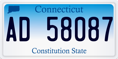 CT license plate AD58087
