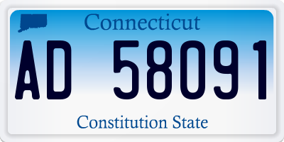 CT license plate AD58091