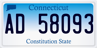 CT license plate AD58093