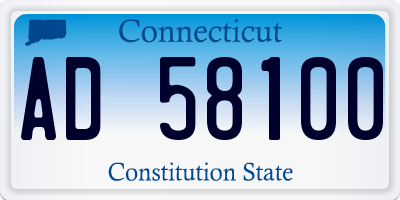 CT license plate AD58100
