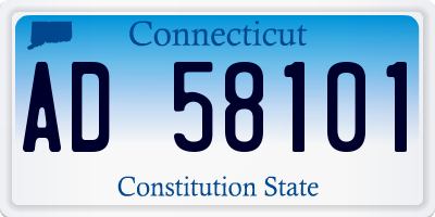 CT license plate AD58101