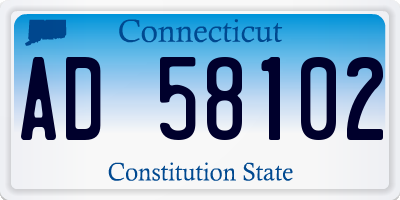 CT license plate AD58102