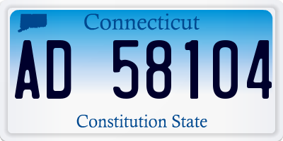 CT license plate AD58104