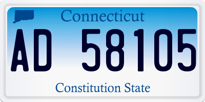 CT license plate AD58105