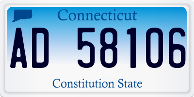 CT license plate AD58106