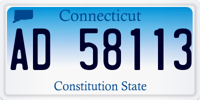 CT license plate AD58113