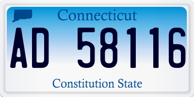 CT license plate AD58116