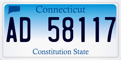 CT license plate AD58117